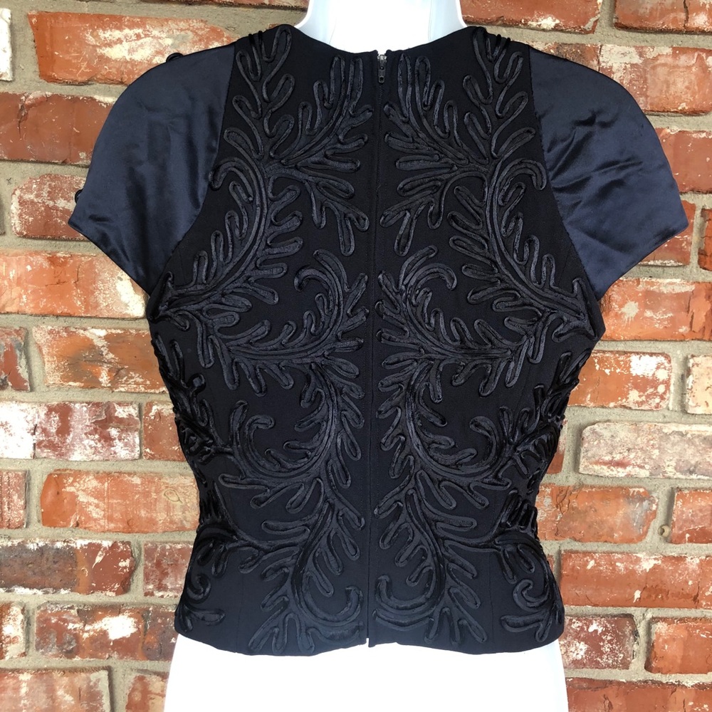 Carmen Marc Valvo navy blue top W 8 - Picture 7 of 13